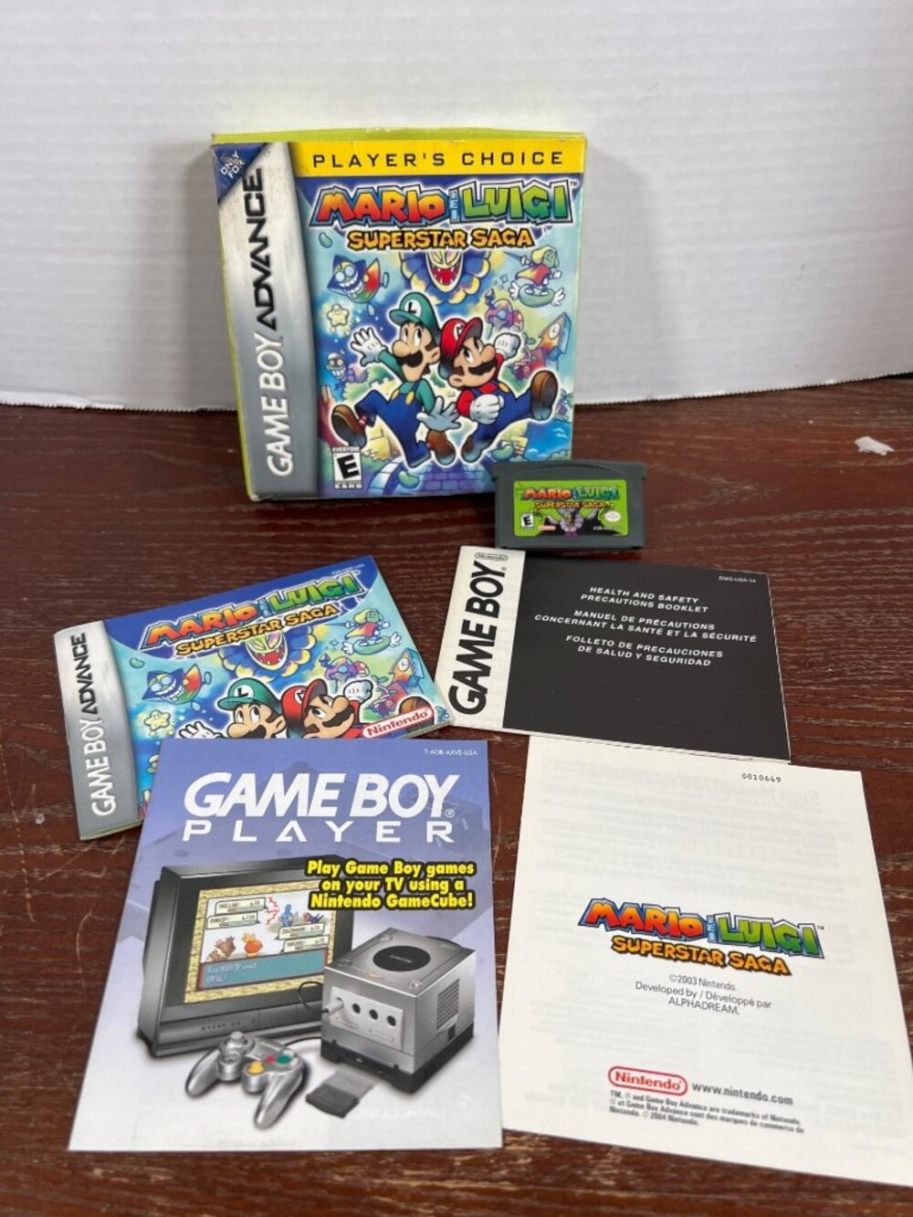 Mario & Luigi Superstar Saga Game Boy Advance Complete In Box CIB Players Choice